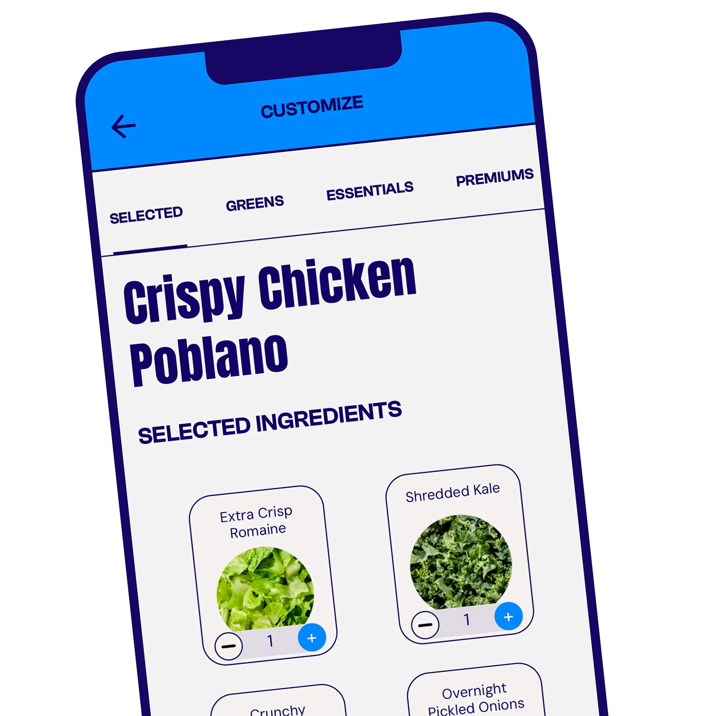 Just Salad app showing Market Plates, recent orders, and rewards on a phone.