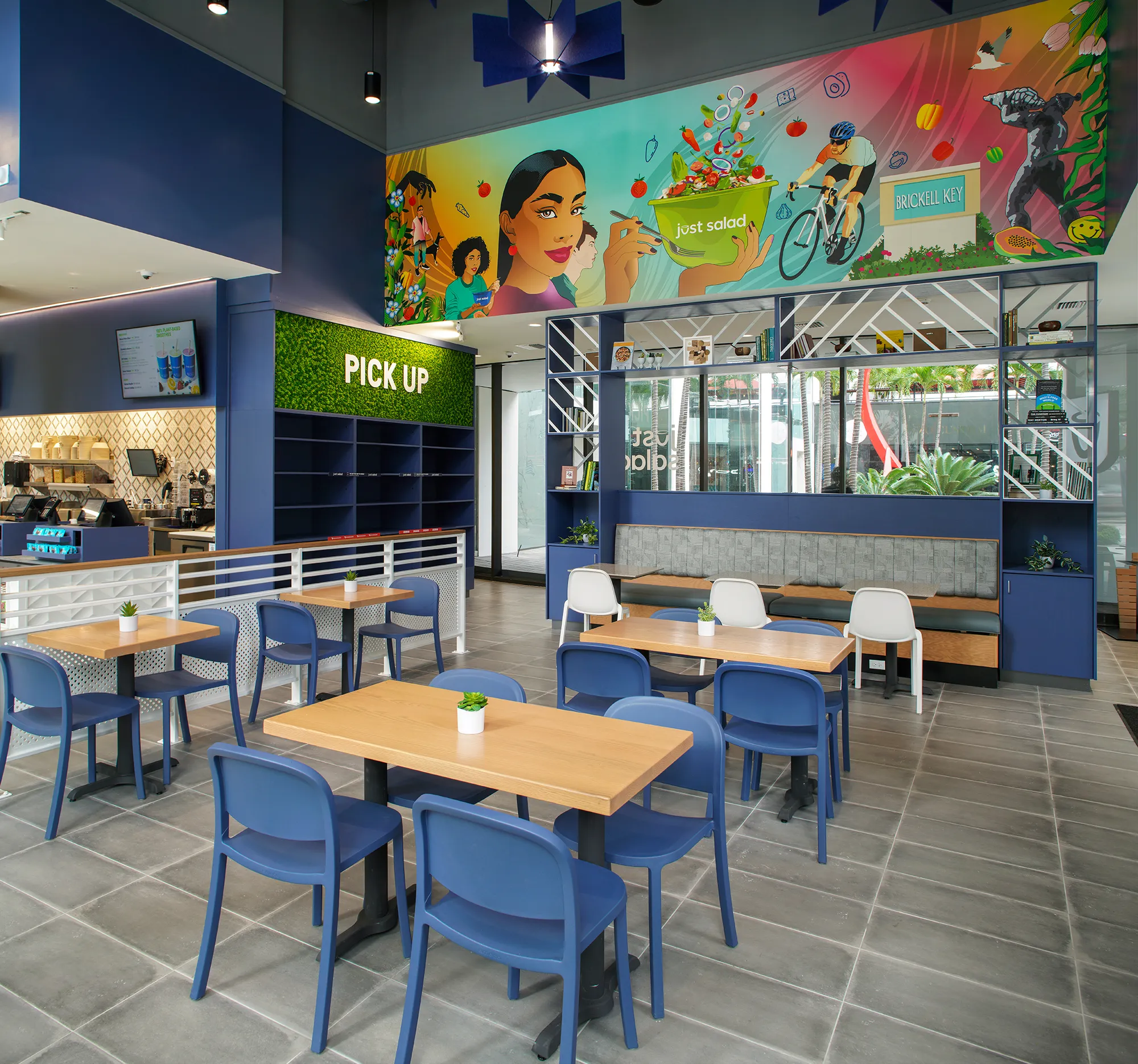 The interior of a Just Salad location