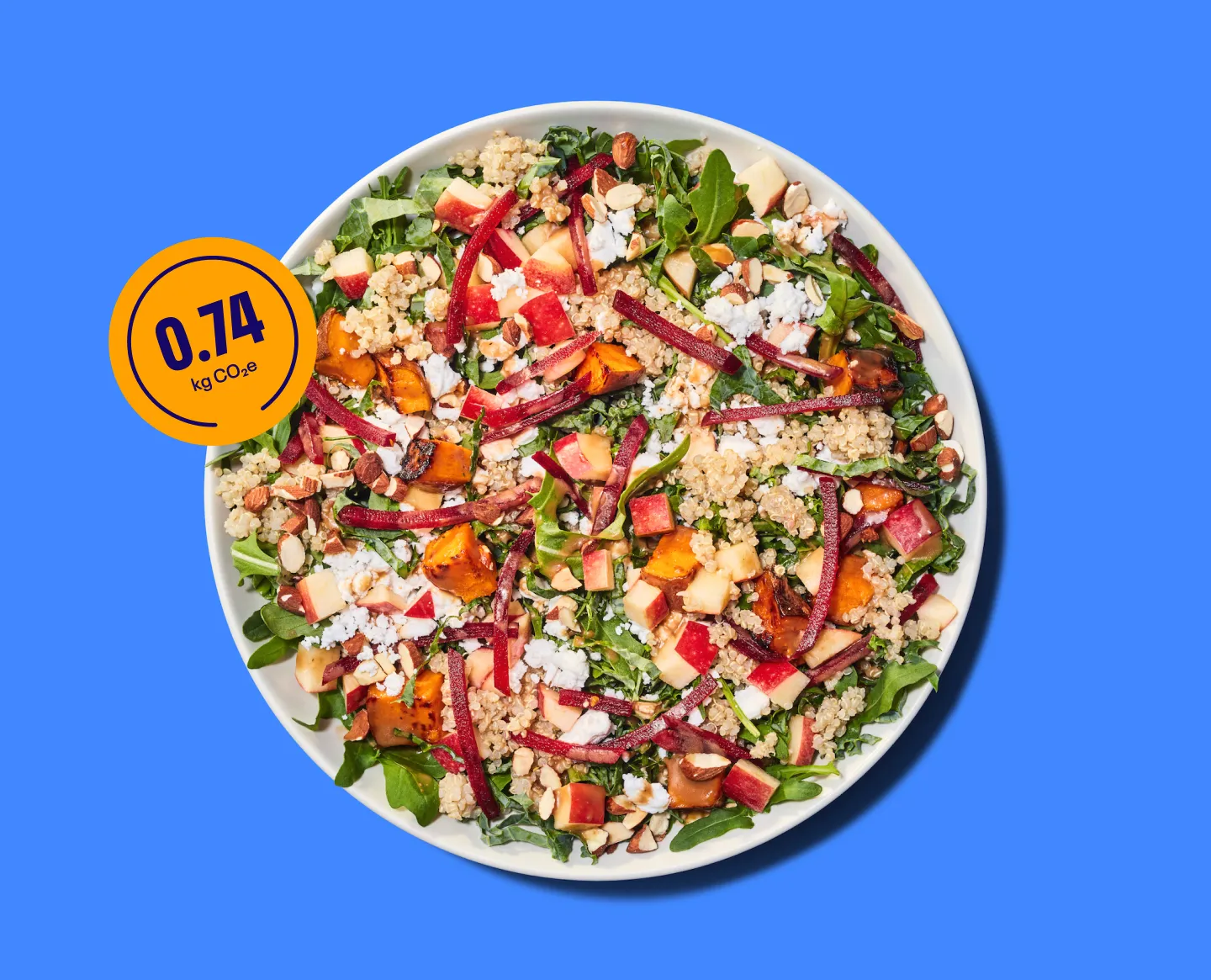 Image of a salad with carbon label